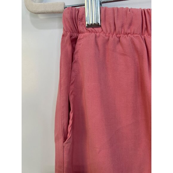 By JJ Elastic Waist Drawstring Midi Skirt Large Tencel Pink Casual Feminine NEW - Picture 3 of 8